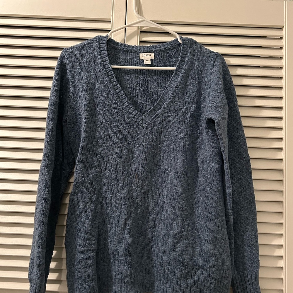 Blue loose knit sweater